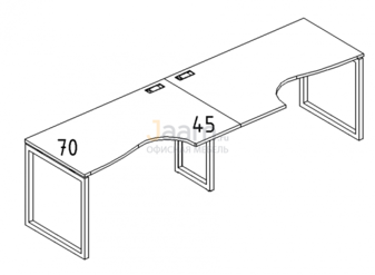 Мебель для персонала Рабочая станция со столами эргономичными "Классика" на металлокаркасе QUATTRO Б4 045-2 БП