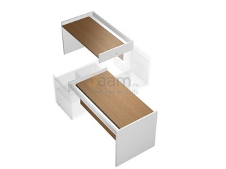 Мебель для персонала Рабочая станция правая 2х120 на опорах ДСП с ProSystem без тумб КВ 1507 БН