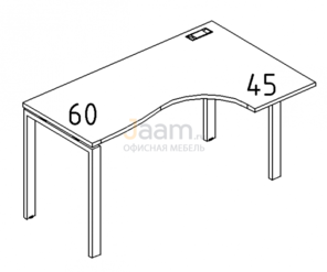 Мебель для персонала Стол эргономичный правый "Классика" на металлокаркасе UNO Б1 032 БП