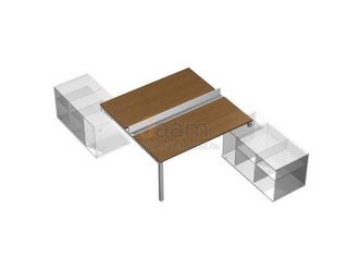 Мебель для персонала Рабочая станция (2х160) с ProSystem на 2-х опорных тумбах правых (БЕЗ ТУМБ) КВ 0153